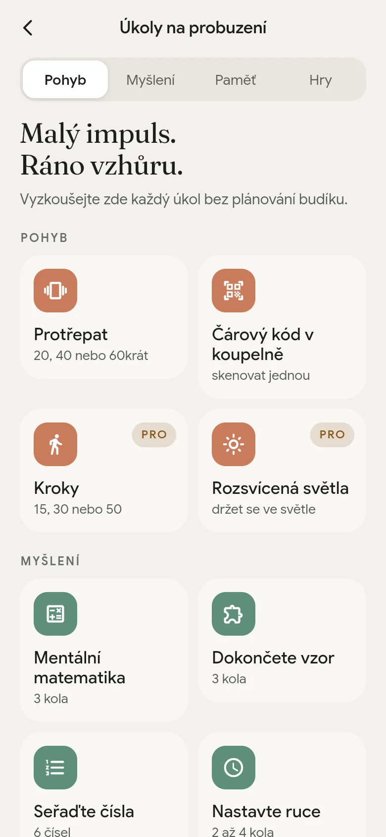 Knihovna úkolů na probuzení v aplikaci.