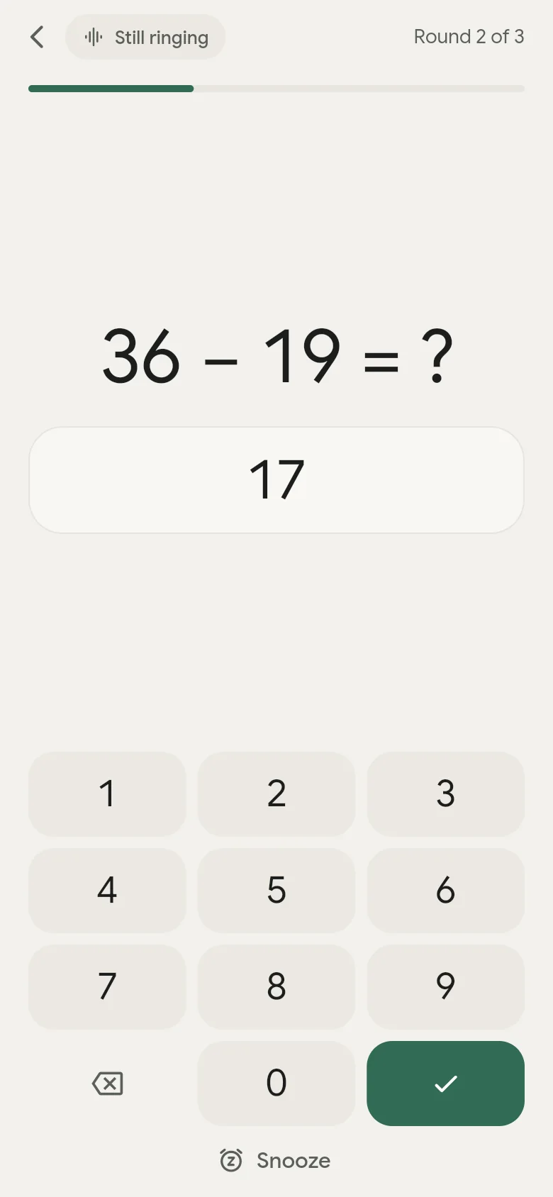 The mental maths task with a number pad.