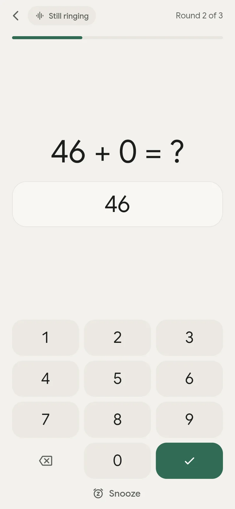 The mental maths task with a number pad.