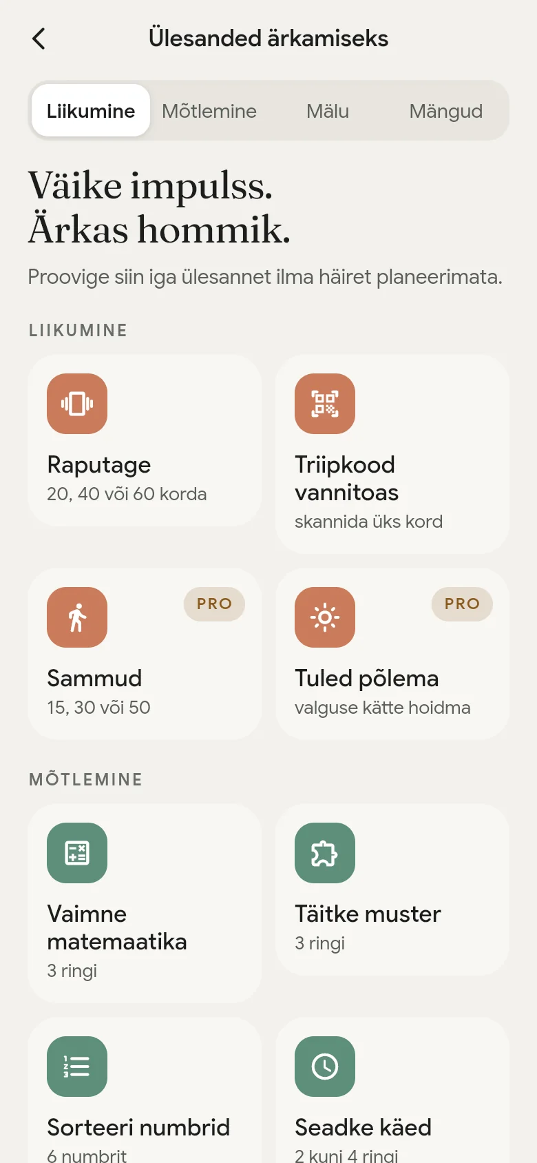 Äratusülesannete teek rakenduses.