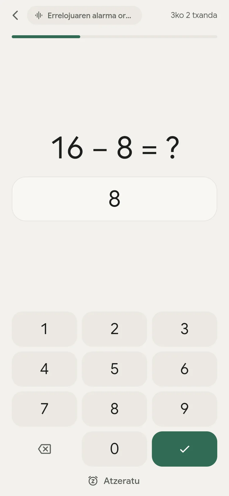 Matematika mentala zeregina, zenbaki-teklatu batekin.