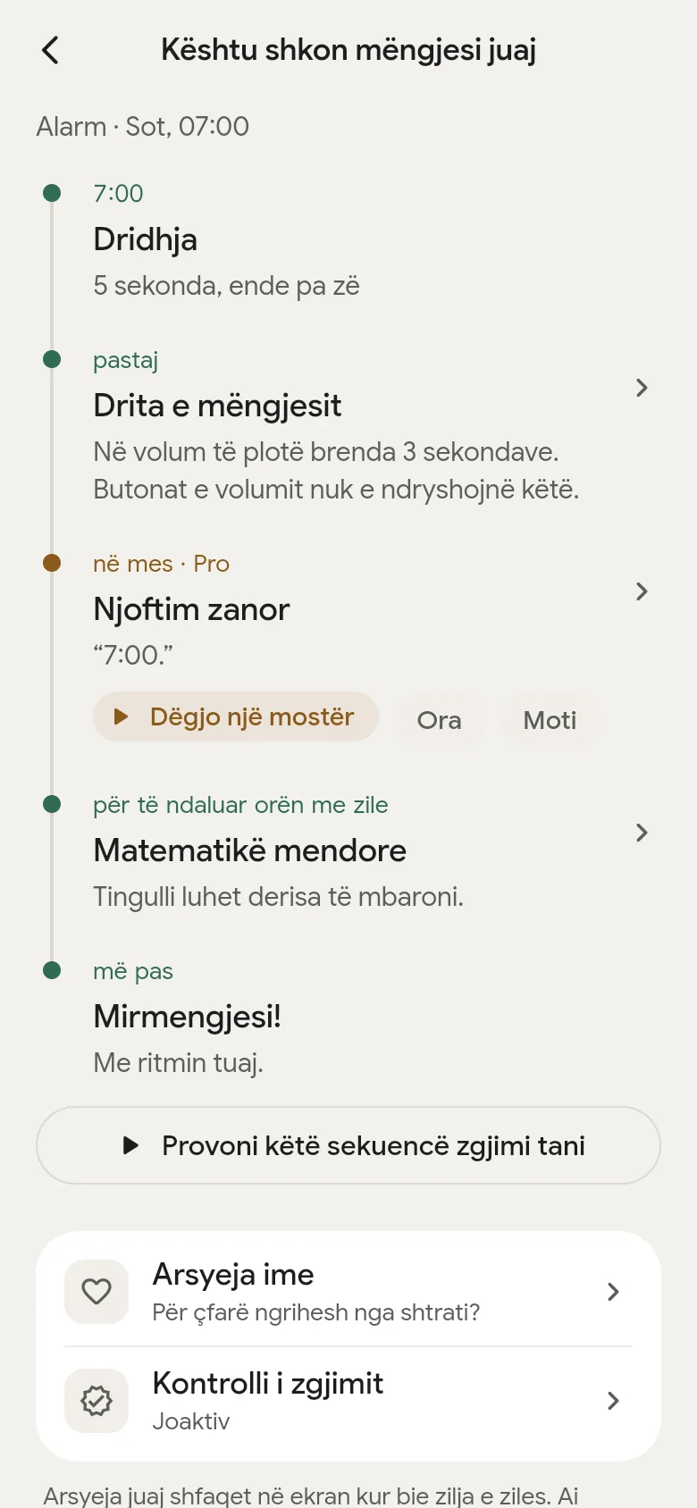 Vija kohore „Kështu shkon mëngjesi juaj“ në aplikacion.