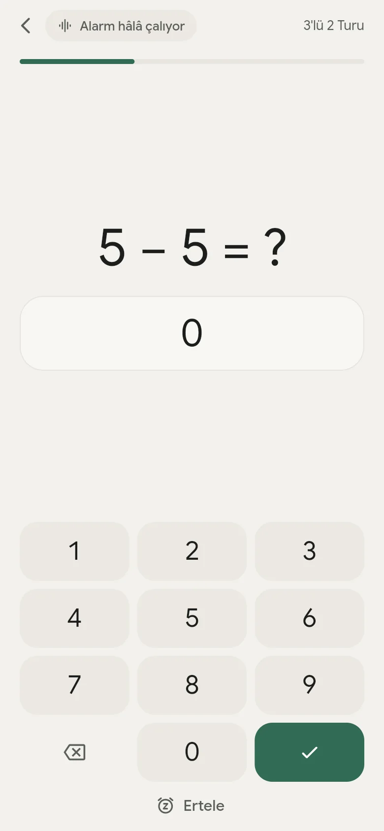 Sayı tuş takımıyla zihinsel matematik görevi.